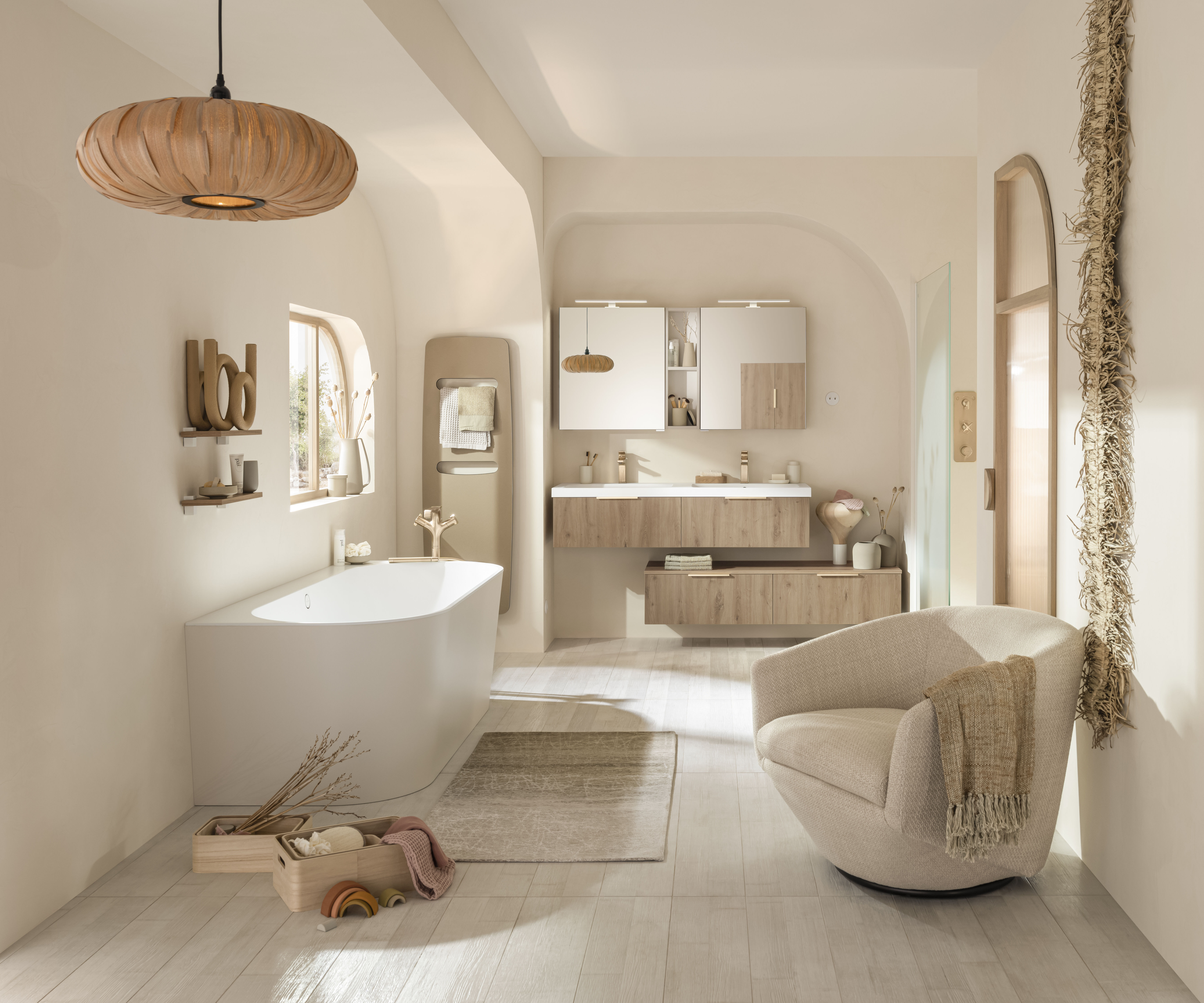 Meubles de salle de bain fabricant Delpha - Archi chêne ambré 