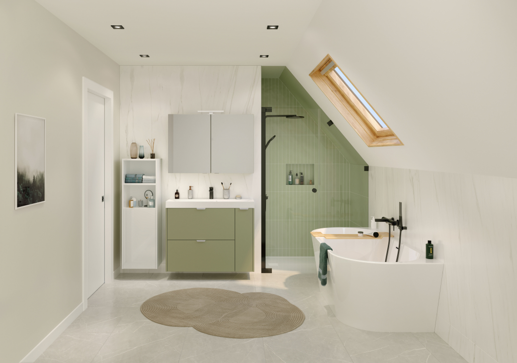 Salle de bains Delpha Optimise vert olive mat 